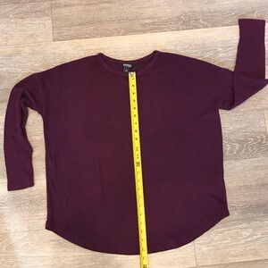 Buffalo David Bitton Deep Plum Textured Long Sleeve Top